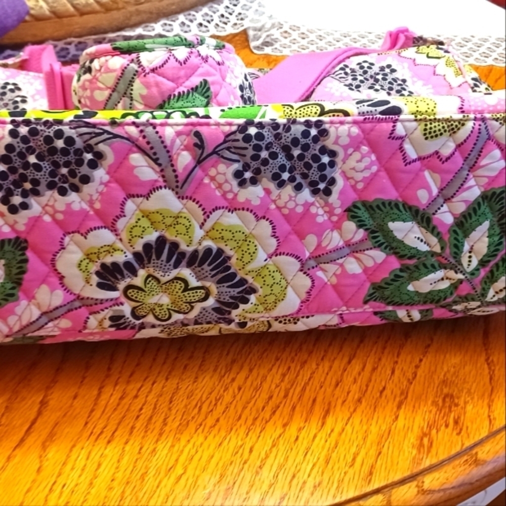 Vera Bradley Priscilla Pink Diaper Bag With Changing Pad - Picture 8 of 14